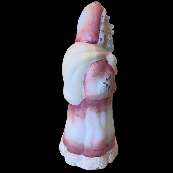 FENTON Glass SANTA FIGURINE 8" Santas List Limited Edition Signed Numbered Pink - Picture 4 of 8